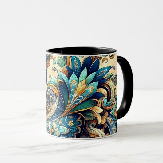 Paisley-Muster in der Blues Tasse (VorderseiteRechts)