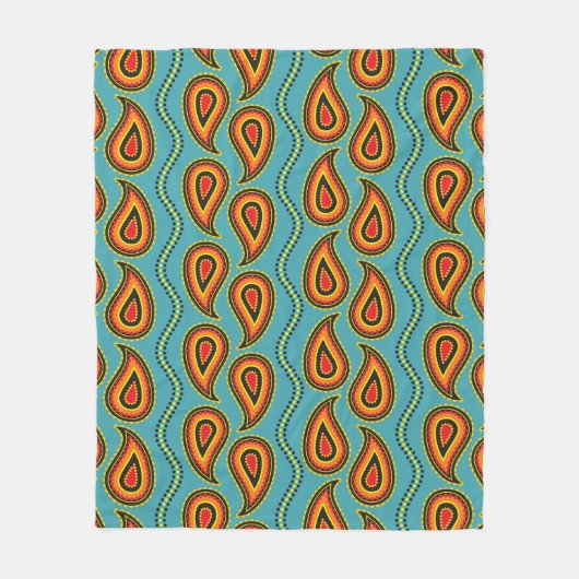 Paisley-Muster, indische Ziertextur Fleecedecke (Vorderseite)