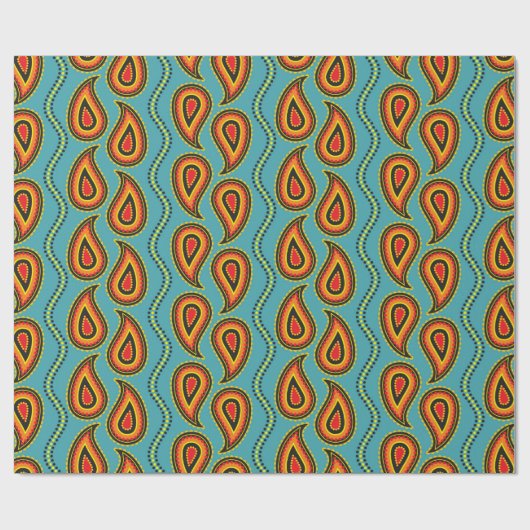 Paisley-Muster, indische Ziertextur Geschenkpapier (Flach)