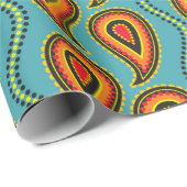 Paisley-Muster, indische Ziertextur Geschenkpapier (Rolleneckpunkt)