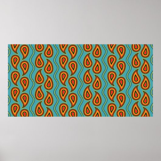 Paisley-Muster, indische Ziertextur Poster (Vorne)