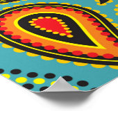Paisley-Muster, indische Ziertextur Poster (Ecke)