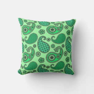 Paisley-Muster, Jade und Mintgrün Kissen Für Draußen