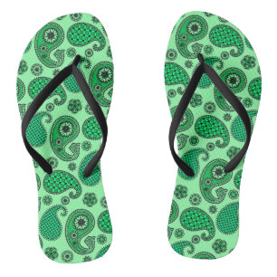 Paisley-Muster, Jade- und Minzgrün Badesandalen