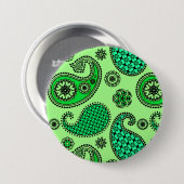 Paisley-Muster, Jade- und Minzgrün Button (Vorne & Hinten)