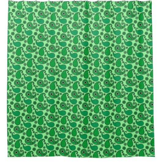 Paisley-Muster, Jade- und Minzgrün Duschvorhang (Vorderseite)