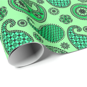Paisley-Muster, Jade- und Minzgrün Geschenkpapier