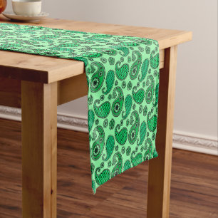 Paisley-Muster, Jade- und Minzgrün Kurzer Tischläufer