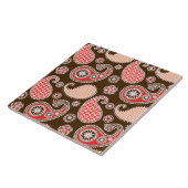 Paisley-Muster, Korallen und Schokoladenbraun Fliese (Seite)