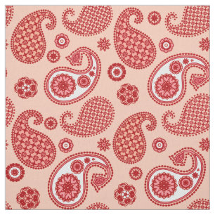 Paisley-Muster, Korallenorange-Töne  Stoff