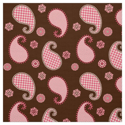Paisley-Muster, Korallenrosa und Schokoladenbraun Stoff (Muster)