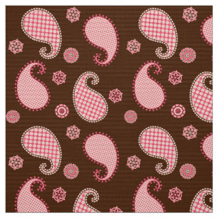 Paisley-Muster, korallenrotes rosa und Stoff