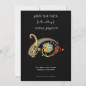 Paisley-Muster-Kunst – Boho-ethnischer botanischer Save The Date (Vorderseite)