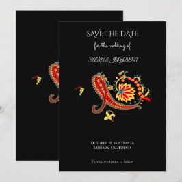 Paisley-Muster-Kunst – Volksflorales Ornament-Druc Save The Date