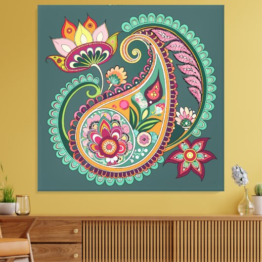 Paisley Muster Leinwanddruck (Insitu (Wohnzimmer))