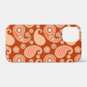 Paisley-Muster, Mandarin Orange und Weiß Case-Mate iPhone Hülle (Rückseite (Horizontal))