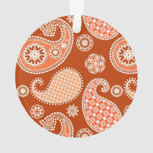 Paisley-Muster, Mandarin Orange und Weiß Ornament
