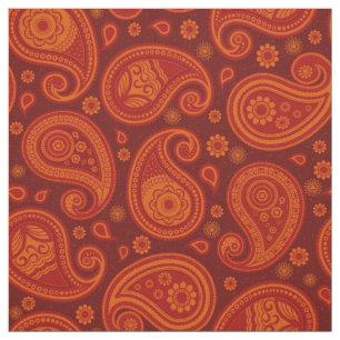 Paisley-Muster-Maroon Rot-Orange Stoff