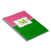 Paisley-Muster-Monogramm Notizblock (Rechte Seite)