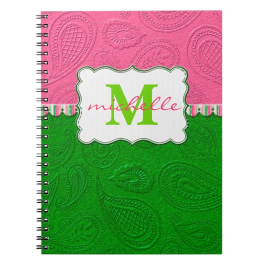 Paisley-Muster-Monogramm Notizblock (Vorderseite)