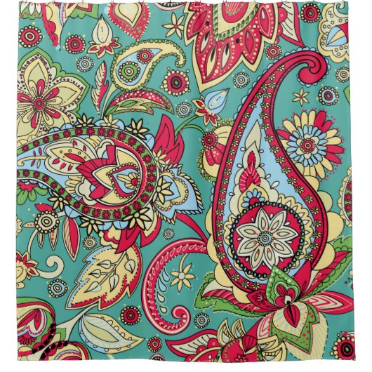 Paisley-Muster. Nahtloses orientalisches Muster Duschvorhang (Vorderseite)