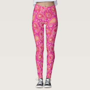 Paisley-Muster niedlich rosa, elegante Yoga-Hose Leggings