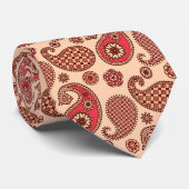 Paisley-Muster, Pfirsich und Korallenrosa Krawatte (Gerollt)