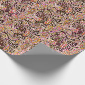 Paisley-Muster-Pflaumen-Rosa-Grün Geschenkpapier (Ecke)