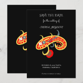 Paisley-Muster-Plakat – Boho-Floral-Mandala-Kunst Save The Date