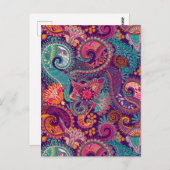 Paisley-Muster Postkarte (Vorne/Hinten)