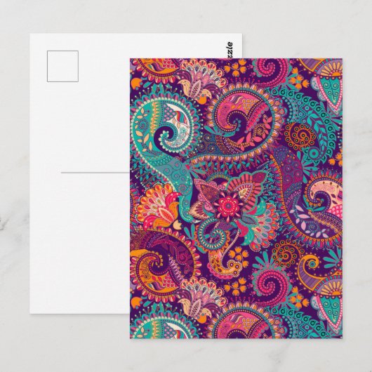 Paisley-Muster Postkarte (Vorne/Hinten)