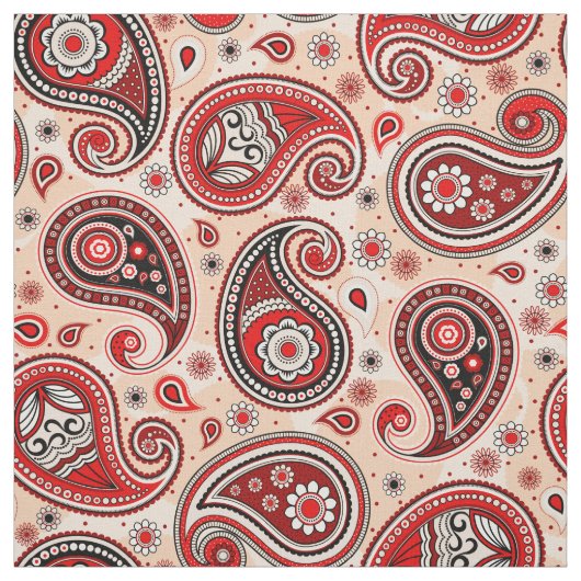 Paisley-Muster Rot-Maronen-Farbe Stoff (Muster)