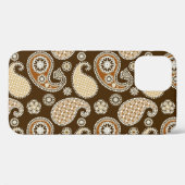 Paisley-Muster, Schokolade Brown und Tan Case-Mate iPhone Hülle (Rückseite (Horizontal))