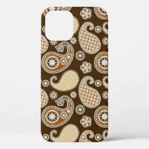 Paisley-Muster, Schokolade Brown und Tan iPhone 12 Pro Hülle