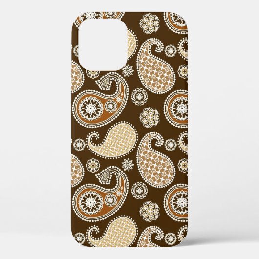 Paisley-Muster, Schokolade Brown und Tan Case-Mate iPhone Hülle (Rückseite)