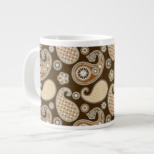 Paisley-Muster, Schokolade Brown und Tan Jumbo-Tasse