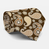 Paisley-Muster, Schokolade Brown und Tan Krawatte (Gerollt)