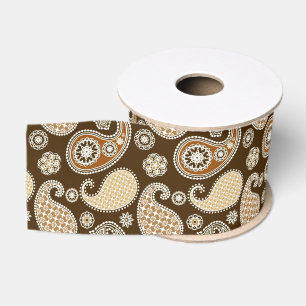 Paisley-Muster, Schokolade Brown und Tan Ripsband