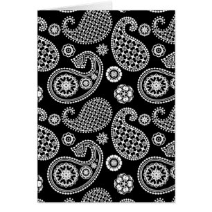 Paisley-Muster, Schwarz und Weiß