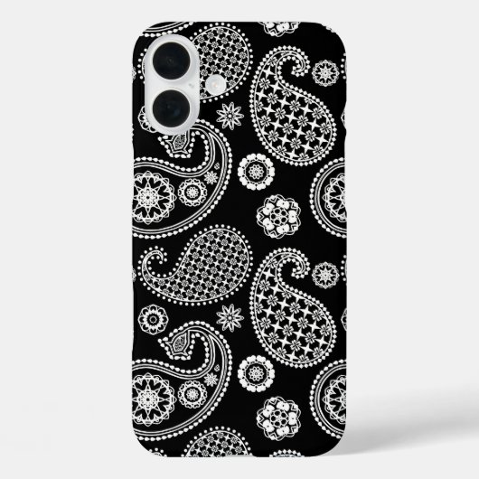 Paisley-Muster, Schwarz und Weiß Case-Mate iPhone Hülle (Rückseite)