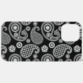 Paisley-Muster, Schwarz und Weiß Case-Mate iPhone Hülle (Hinten (horizontal))