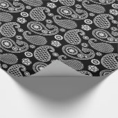 Paisley-Muster, Schwarz und Weiß Geschenkpapier (Ecke)