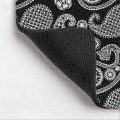 Paisley-Muster, Schwarz und Weiß Mousepad (Ecke)