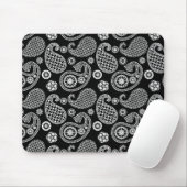 Paisley-Muster, Schwarz und Weiß Mousepad (Mit Mouse)