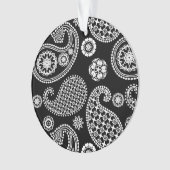 Paisley-Muster, Schwarz und Weiß Ornament (Vorderseite)