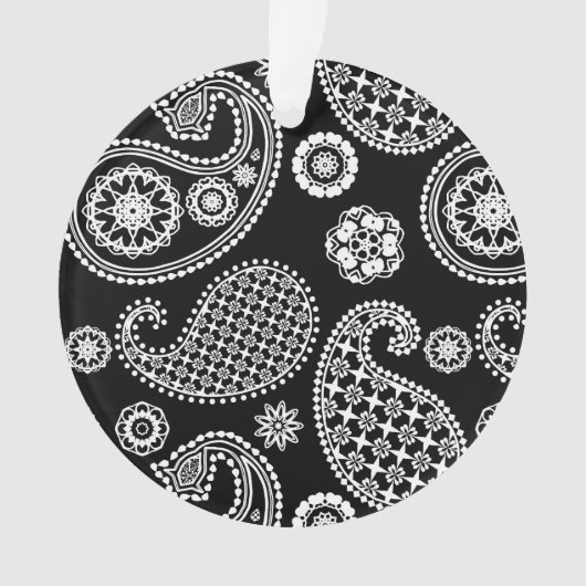 Paisley-Muster, Schwarz und Weiß Ornament (Vorderseite)