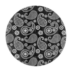 Paisley-Muster, Schwarz und Weiß Schneidebrett
