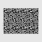 Paisley-Muster, Schwarz und Weiß Seidenpapier (Vorderseite)