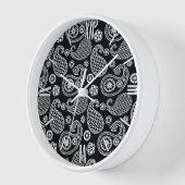 Paisley-Muster, Schwarz und Weiß Uhr (Winkel)