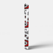Paisley-Muster, Schwarz, Weiß und Rot Case-Mate iPhone Hülle (Rückseite / Links)